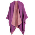 Casaco feminino de inverno malha faux cashmere Poncho capes xale Cardigans suéter